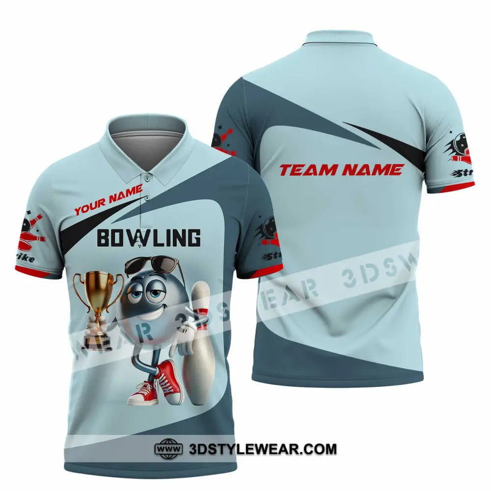 Unisex Shirt Custom Name And Team Bowling Polo Long Sleeve Love T-Shirt / S T-Shirt