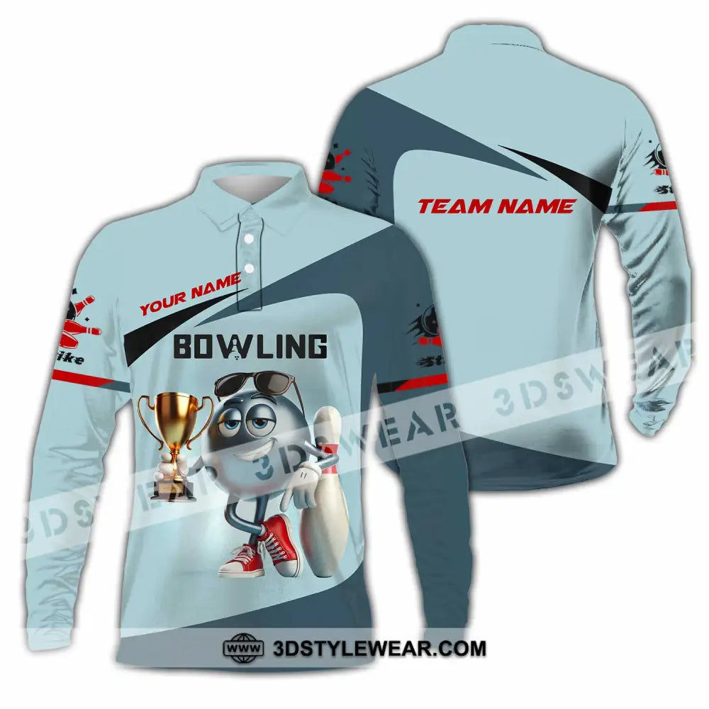 Unisex Shirt Custom Name And Team Bowling Polo Long Sleeve Love T-Shirt / S T-Shirt