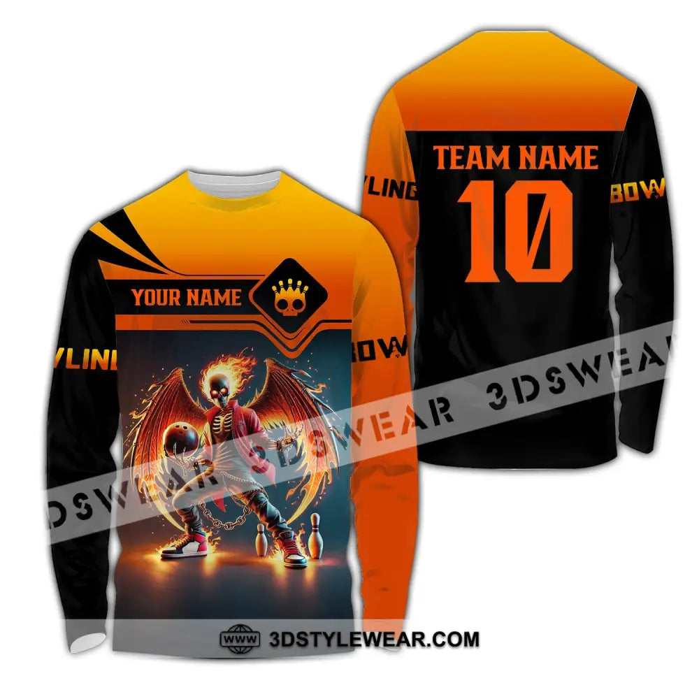 Unisex Shirt Custom Name And Team Bowling Polo Long Sleeve Love T-Shirt / S T-Shirt