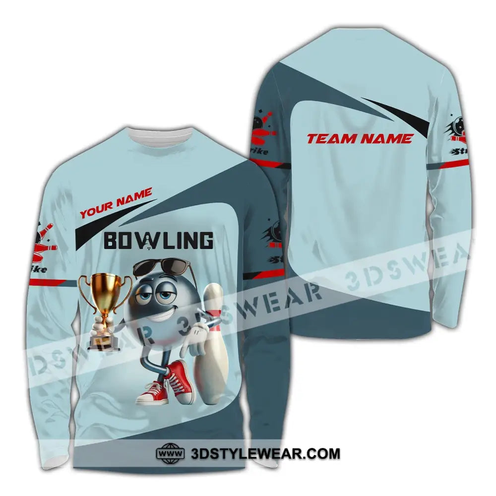 Unisex Shirt Custom Name And Team Bowling Polo Long Sleeve Love T-Shirt / S T-Shirt