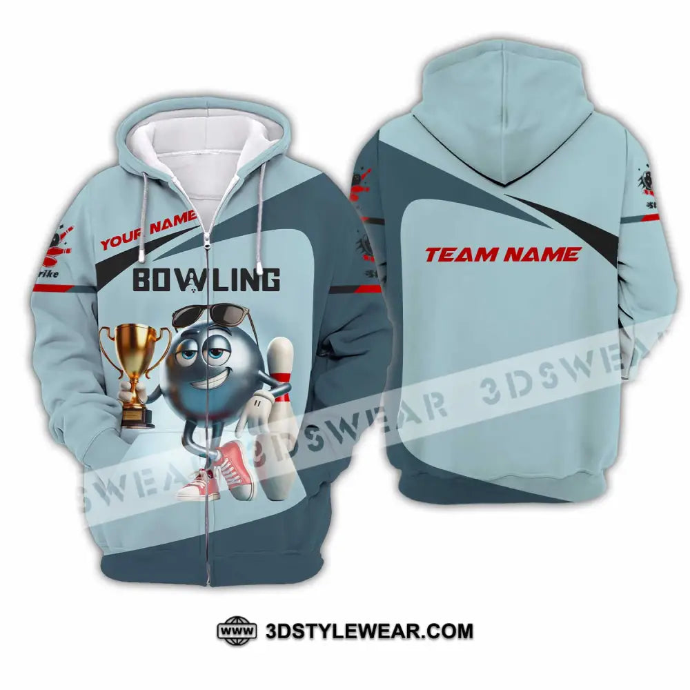 Unisex Shirt Custom Name And Team Bowling Polo Long Sleeve Love T-Shirt Zipper Hoodie / S T-Shirt