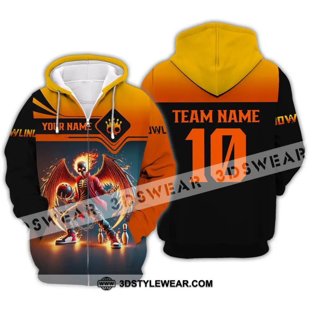 Unisex Shirt Custom Name And Team Bowling Polo Long Sleeve Love T-Shirt Zipper Hoodie / S T-Shirt