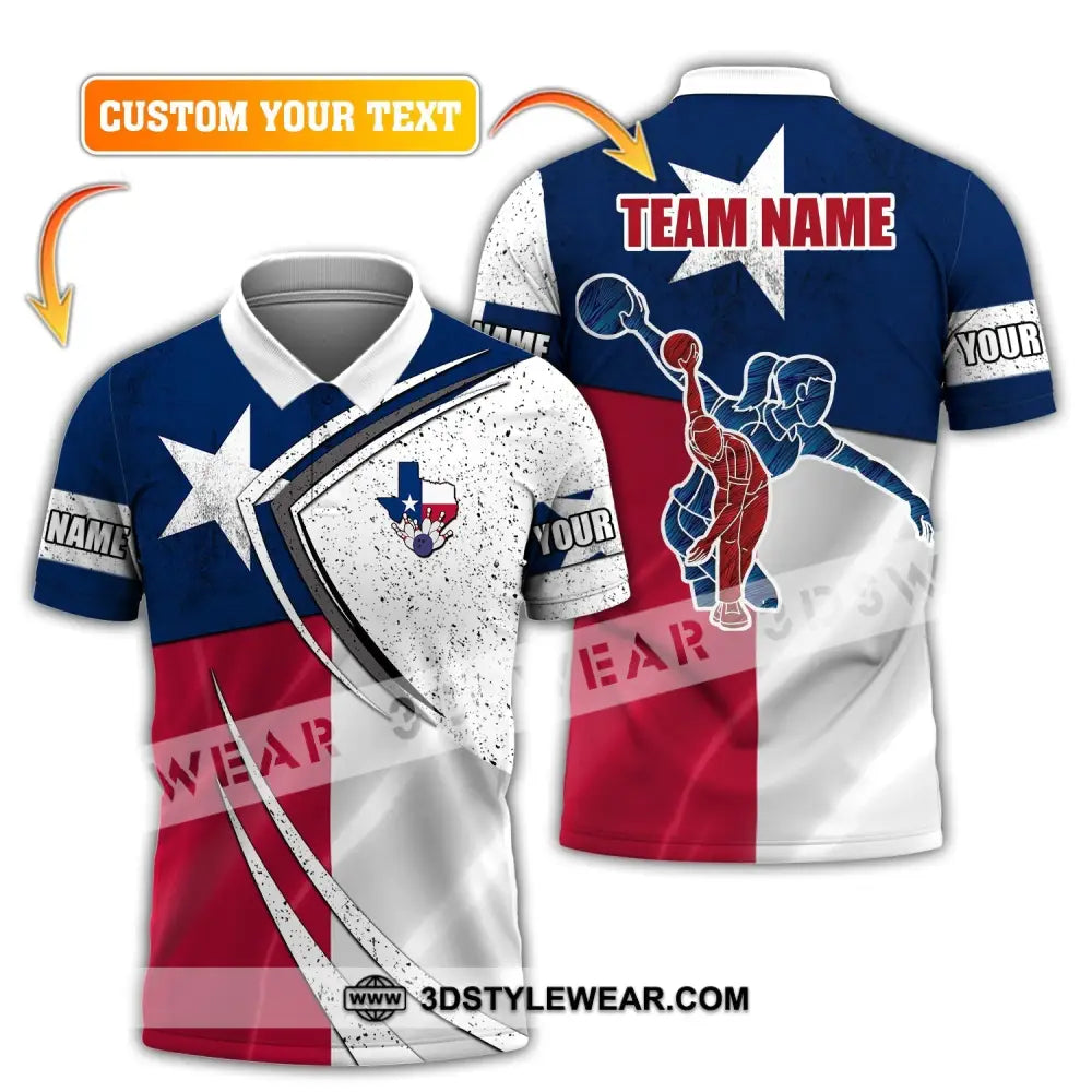 Unisex Shirt Custom Name And Team Bowling Polo T-Shirt Club Uniform