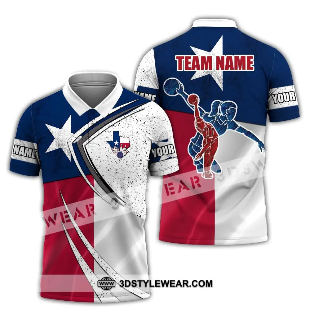 Unisex Shirt Custom Name And Team Bowling Polo T-Shirt Club Uniform / S