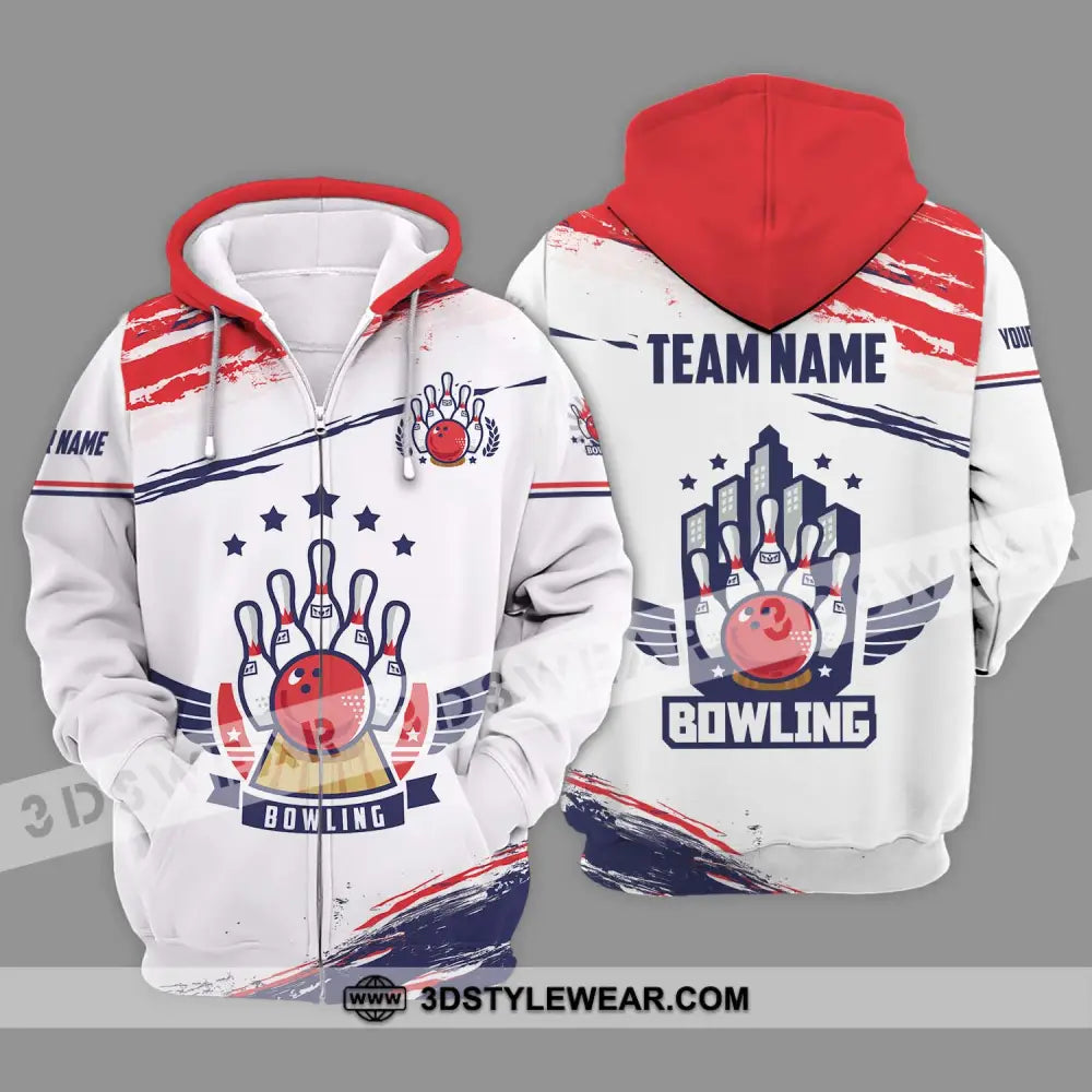 Unisex Shirt - Custom Name And Team Bowling Stars Zipper Hoodie / S T-Shirt