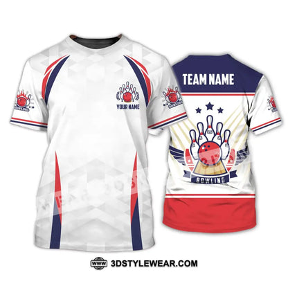 Unisex Shirt - Custom Name And Team Bowling Three Star Ball T-Shirt / S T-Shirt