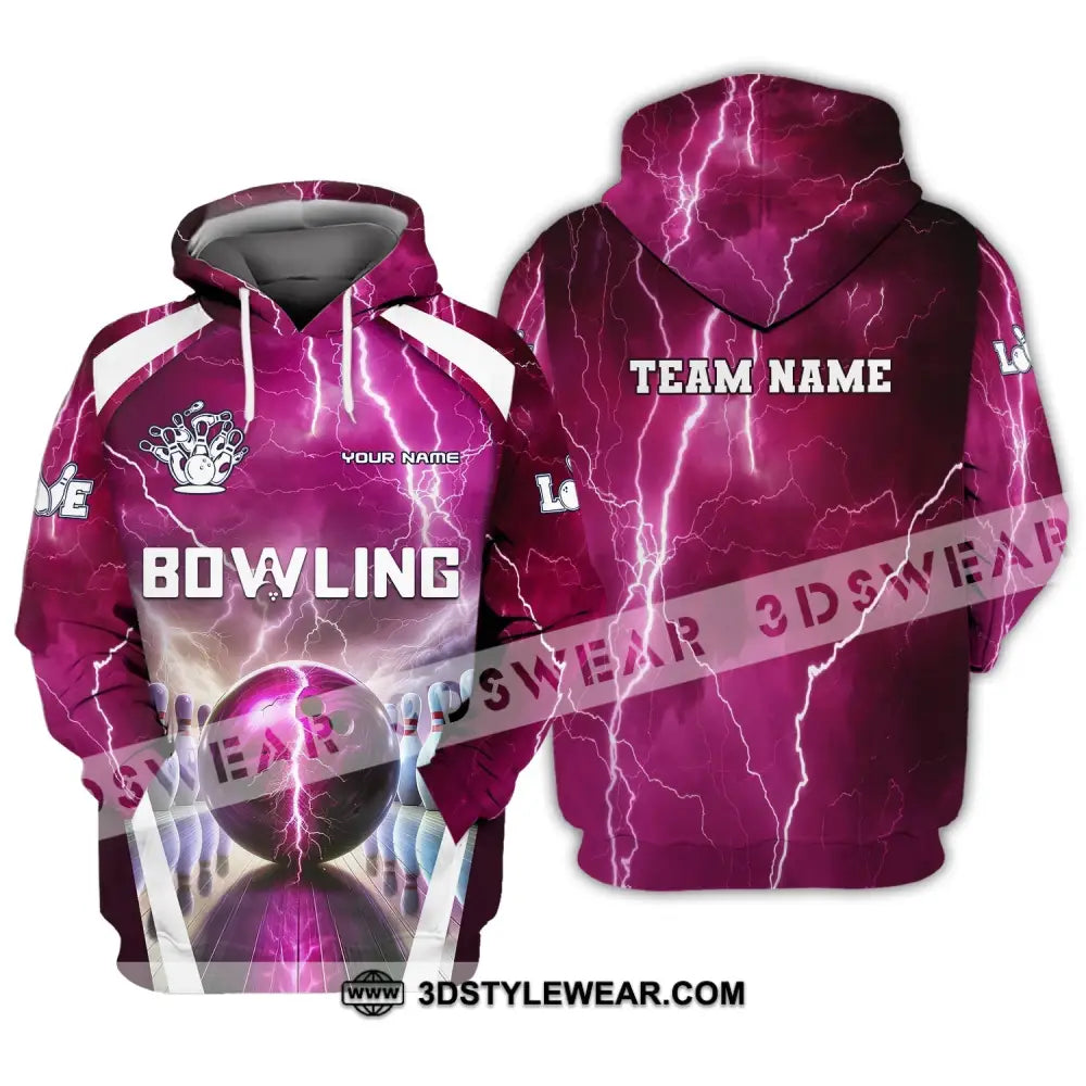 Unisex Shirt Custom Name And Team Bowling Zip Polo For Player T-Shirt Hoodie / S T-Shirt