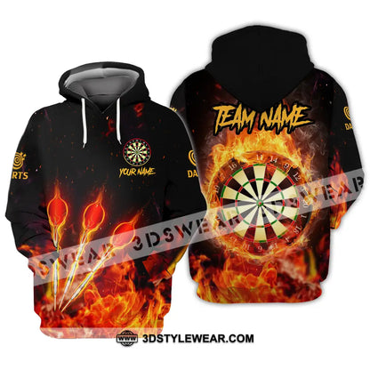 Unisex Shirt - Custom Name And Team Burning Darts Hoodie / S T-Shirt