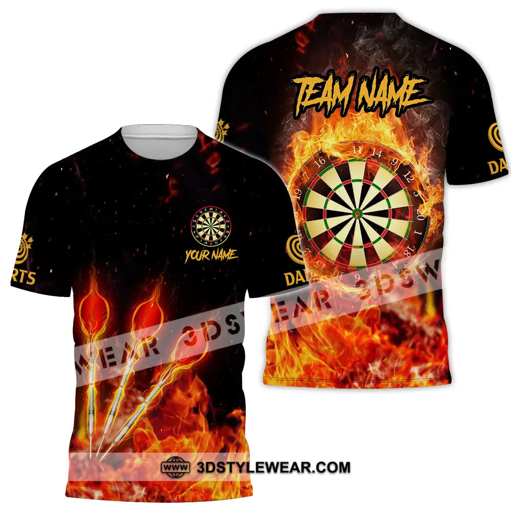 Unisex Shirt - Custom Name And Team Burning Darts T-Shirt / S T-Shirt