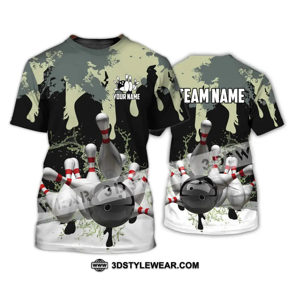 Unisex Shirt - Custom Name And Team Camouflage Color For Bowling Lover T-Shirt / S T-Shirt