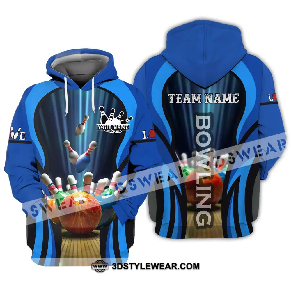 Unisex Shirt - Custom Name And Team Color Bowling Ball Hoodie / S T-Shirt