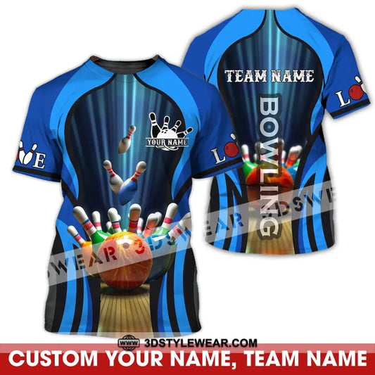 Unisex Shirt - Custom Name And Team Color Bowling Ball T-Shirt / S T-Shirt