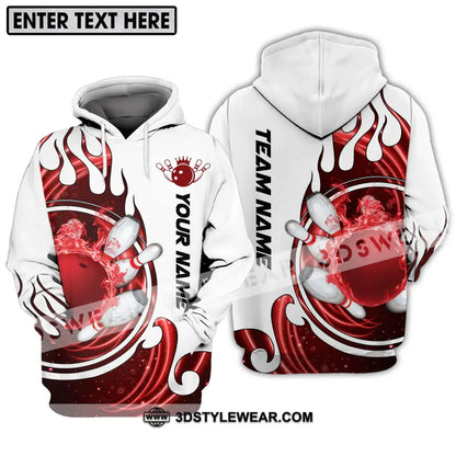 Unisex Shirt - Custom Name And Team Crown Red Bowling Ball Hoodie / S T-Shirt