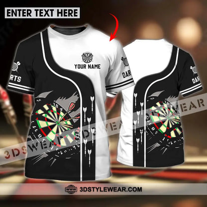 Unisex Shirt - Custom Name And Team Darts Black White T-Shirt