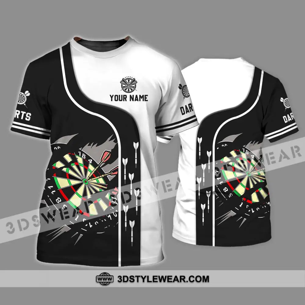 Unisex Shirt - Custom Name And Team Darts Black White T-Shirt / S T-Shirt