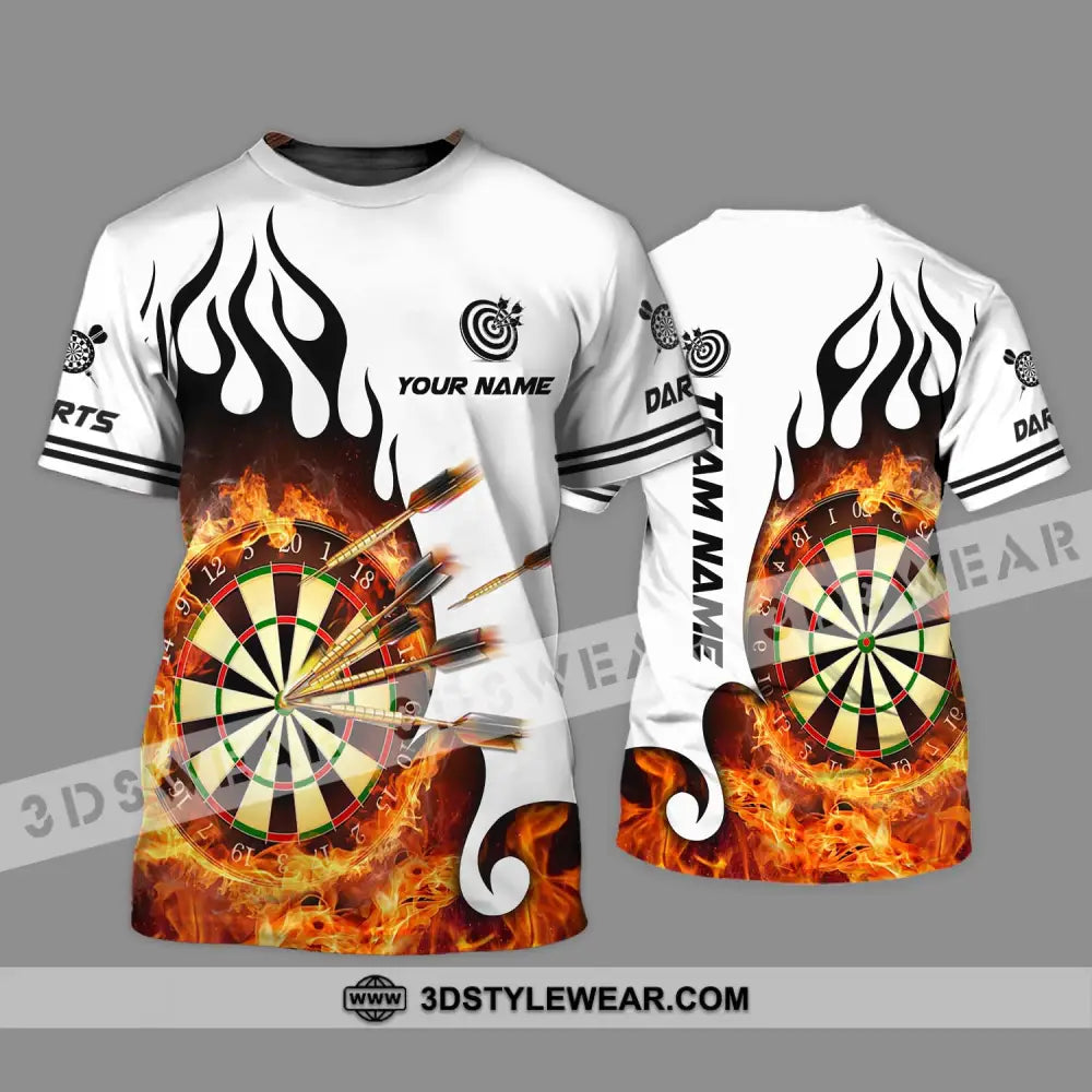 Unisex Shirt - Custom Name And Team Darts Fire Dartboard T-Shirt / S T-Shirt