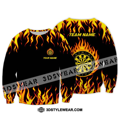 Unisex Shirt - Custom Name And Team Darts Fire Long Sleeve / S T-Shirt