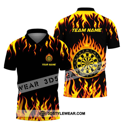 Unisex Shirt - Custom Name And Team Darts Fire Polo / S T-Shirt