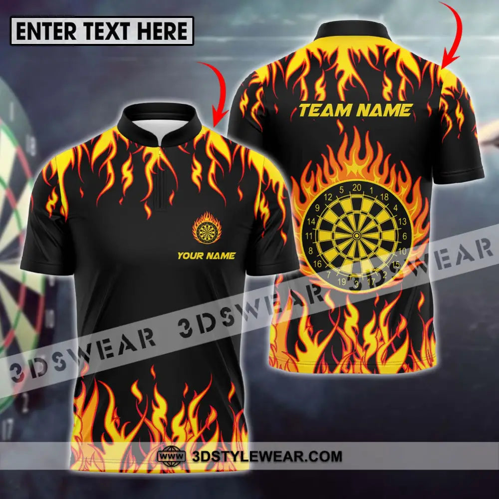 Unisex Shirt - Custom Name And Team Darts Fire T-Shirt