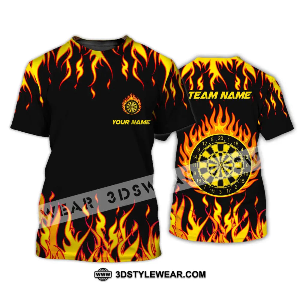 Unisex Shirt - Custom Name And Team Darts Fire T-Shirt / S T-Shirt