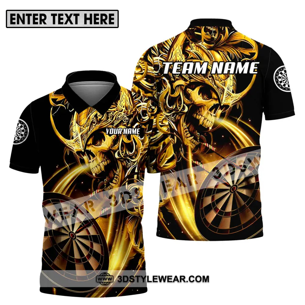 Unisex Shirt - Custom Name And Team Darts Gold Polo / S T-Shirt