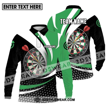 Unisex Shirt - Custom Name And Team Darts Lover Long Sleeve Polo / S T-Shirt