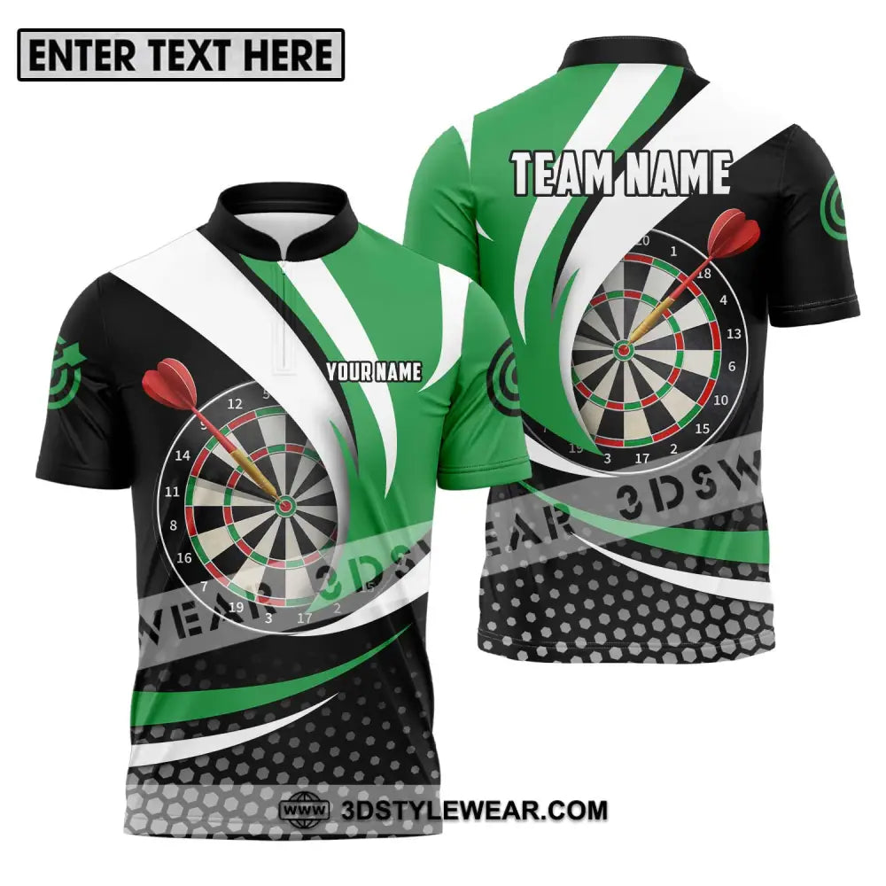 Unisex Shirt - Custom Name And Team Darts Lover Zipper Polo / S T-Shirt