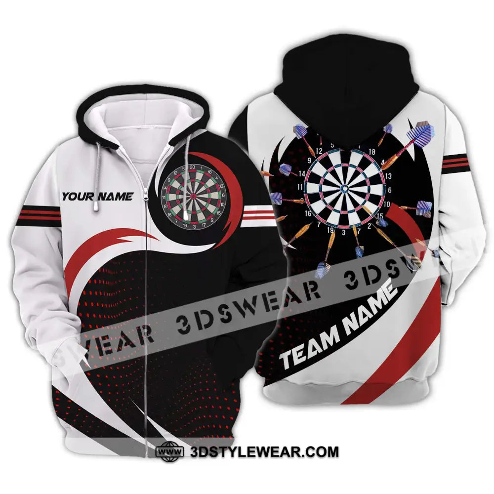 Unisex Shirt - Custom Name And Team Darts Zipper Hoodie / S T-Shirt