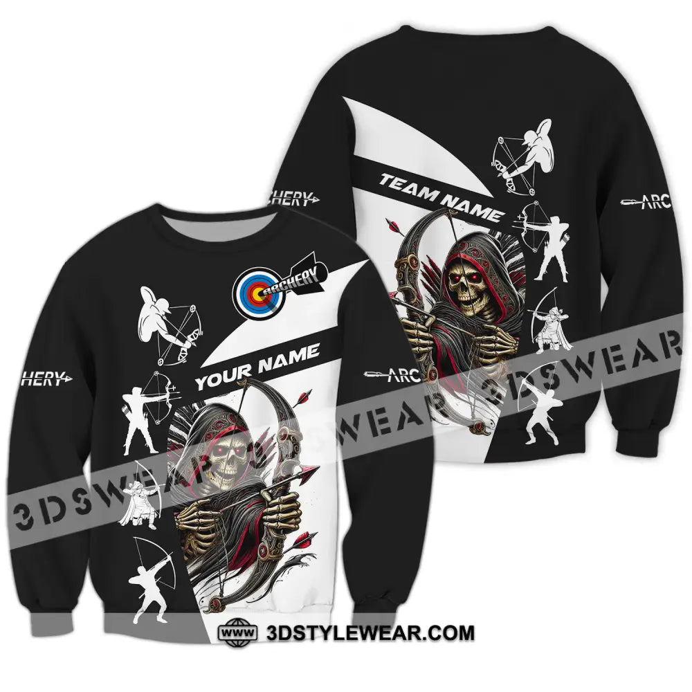 Unisex Shirt - Custom Name And Team Death Archery Long Sleeve / S T-Shirt