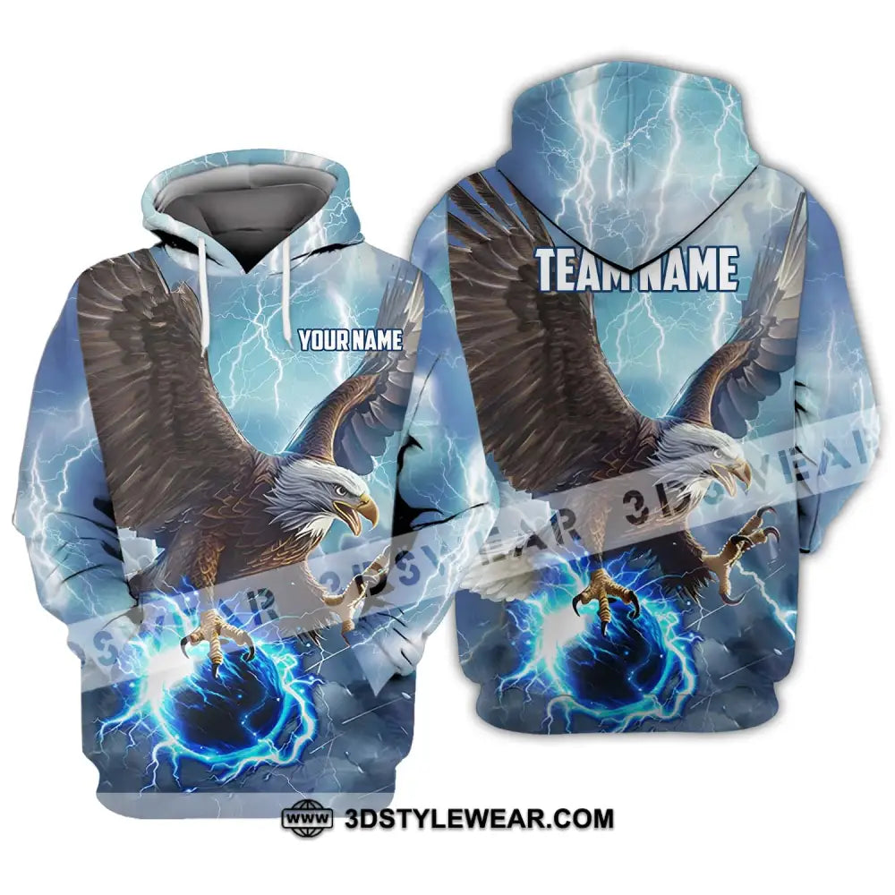 Unisex Shirt - Custom Name And Team Eagle Bowling King Of The Sky Hoodie / S T-Shirt