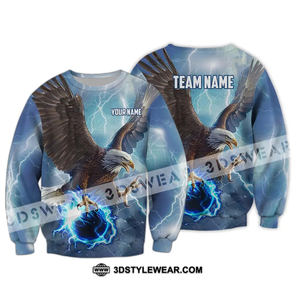 Unisex Shirt - Custom Name And Team Eagle Bowling King Of The Sky Long Sleeve / S T-Shirt