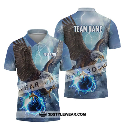 Unisex Shirt - Custom Name And Team Eagle Bowling King Of The Sky Polo / S T-Shirt