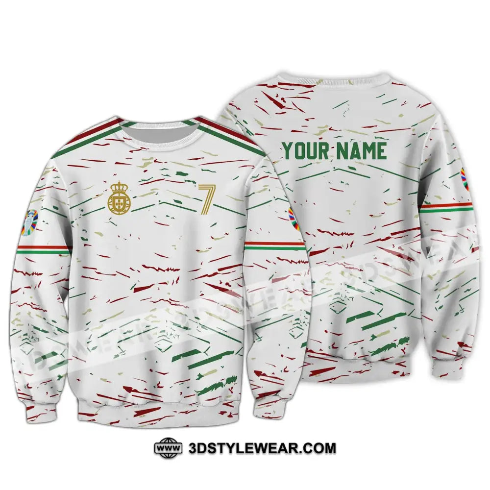 Unisex Shirt - Custom Name And Team Euro 2024 Line Color Long Sleeve / S T-Shirt