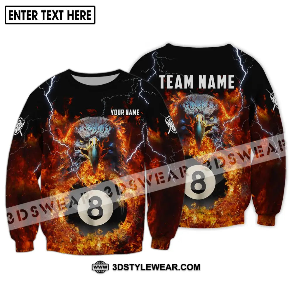 Unisex Shirt - Custom Name And Team Fire Eagle Long Sleeve / S T-Shirt