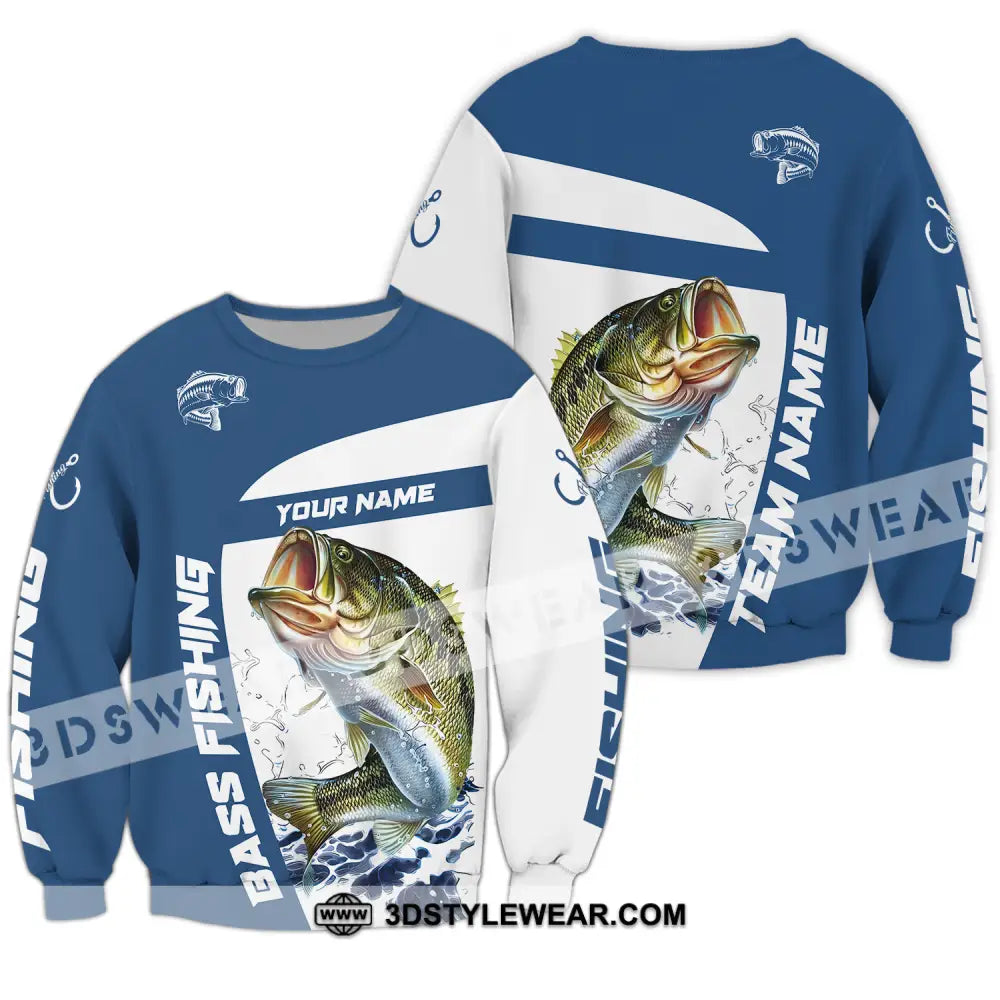 Unisex Shirt - Custom Name And Team Fishing Bass Long Sleeve / S T-Shirt