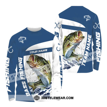 Unisex Shirt - Custom Name And Team Fishing Bass Long Sleeve / S T-Shirt