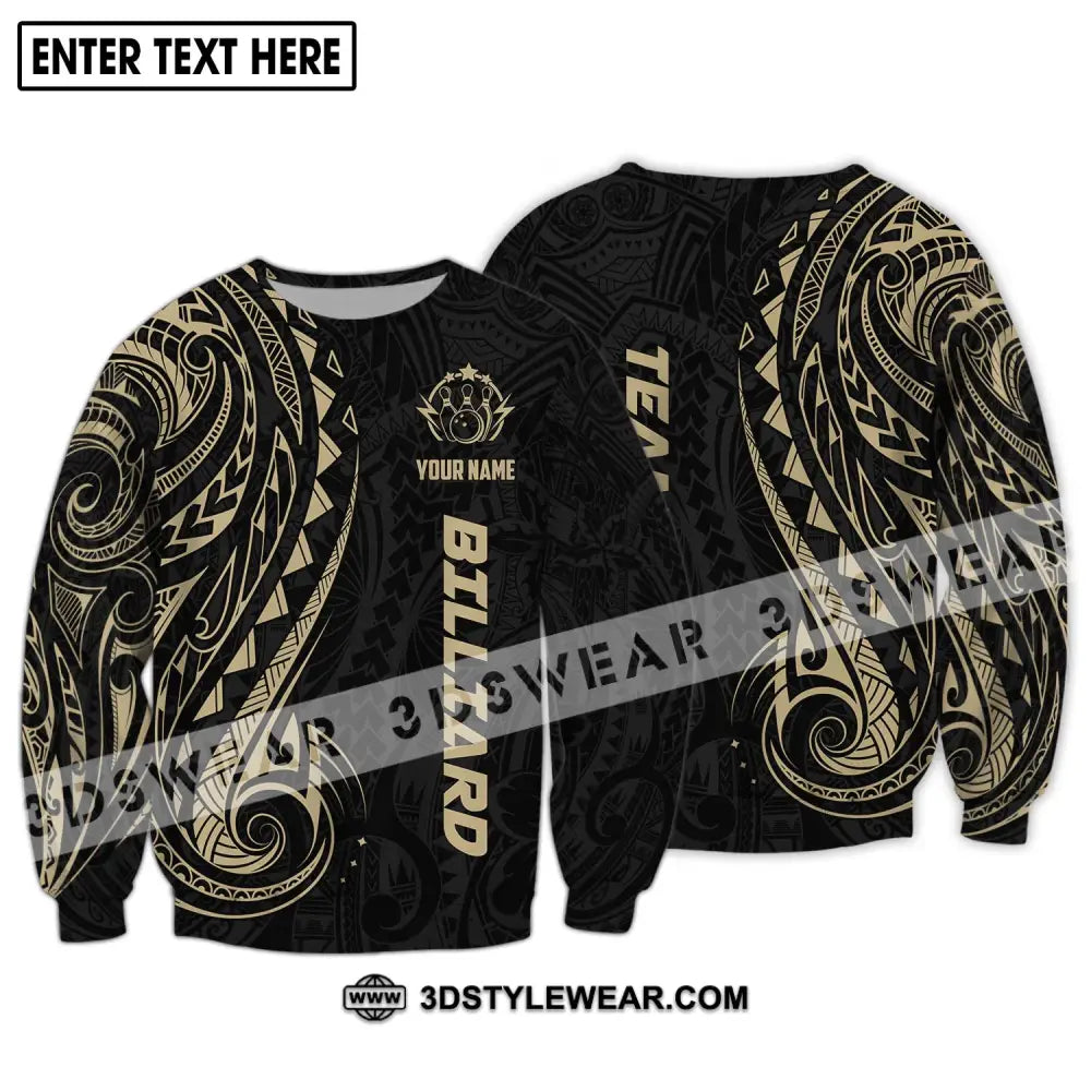 Unisex Shirt - Custom Name And Team Gold Pattern Long Sleeve / S T-Shirt