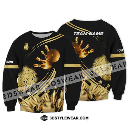 Unisex Shirt - Custom Name And Team Golden Bowling Long Sleeve / S T-Shirt