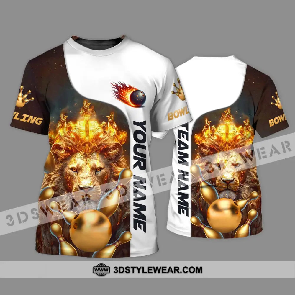 Unisex Shirt - Custom Name And Team Golden Lion Bowling T-Shirt / S T-Shirt