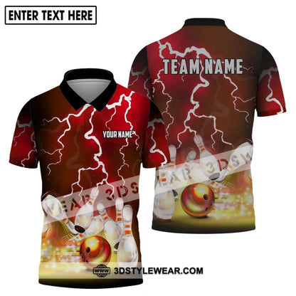 Unisex Shirt - Custom Name And Team Golden Thunder Bowling Lover Polo / S T-Shirt