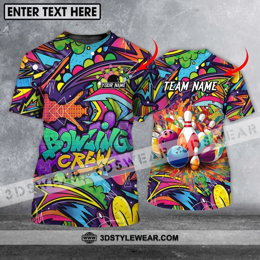 Unisex Shirt - Custom Name And Team Graffiti Bowling T-Shirt