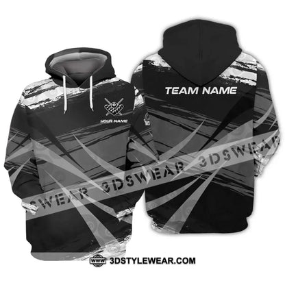 Unisex Shirt - Custom Name And Team Gray Black Scratches Billiard Hoodie / S T-Shirt