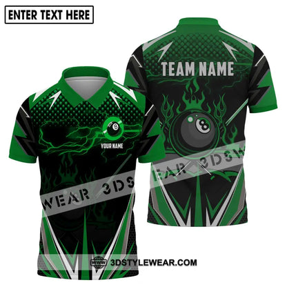 Unisex Shirt - Custom Name And Team Green Poison Billiard Polo / S T-Shirt