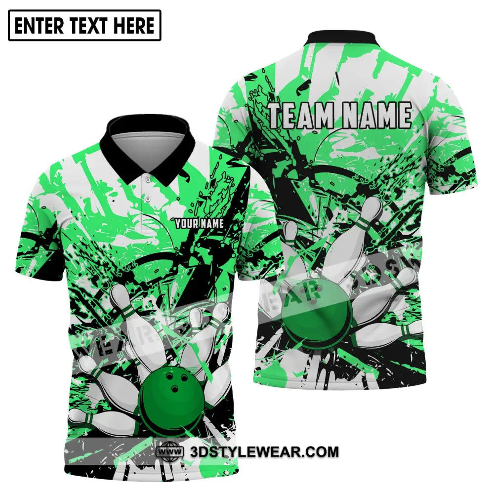 Unisex Shirt - Custom Name And Team Neon Bowling Polo / S T-Shirt