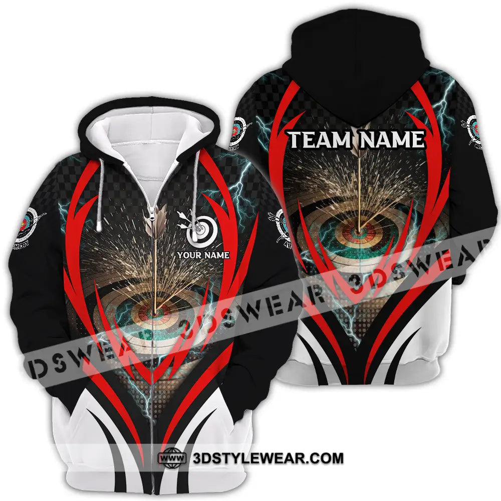 Unisex Shirt - Custom Name And Team On Target Archery Zipper Hoodie / S T-Shirt