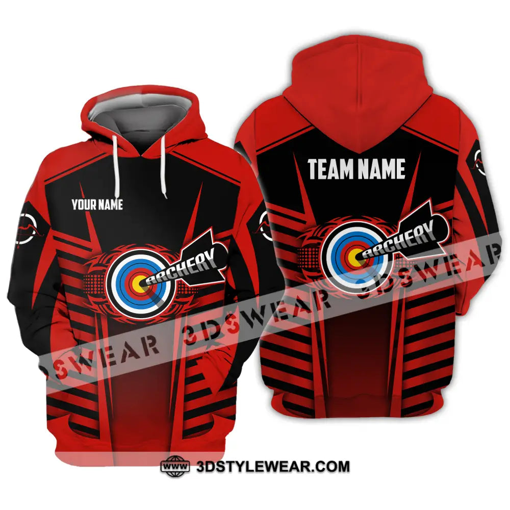 Unisex Shirt - Custom Name And Team Red Archery Hoodie / S T-Shirt