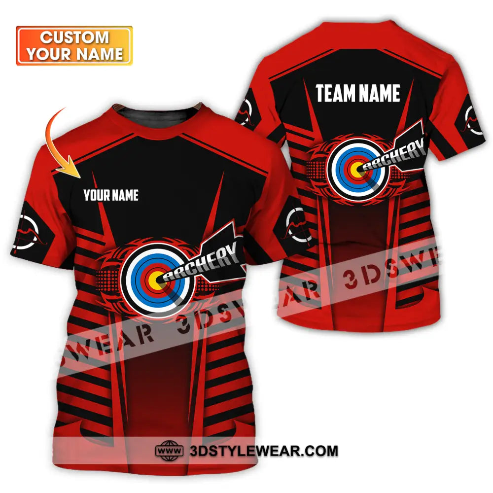 Unisex Shirt - Custom Name And Team Red Archery T-Shirt