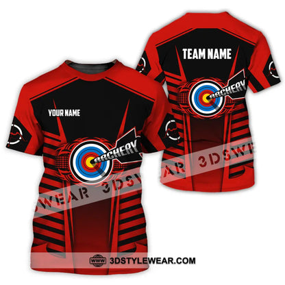 Unisex Shirt - Custom Name And Team Red Archery T-Shirt / S T-Shirt