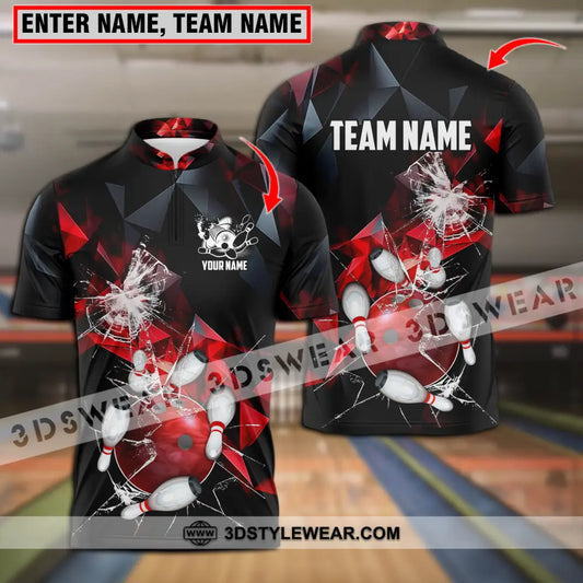 Unisex Shirt - Custom Name And Team Red Glasses Bowling T-Shirt