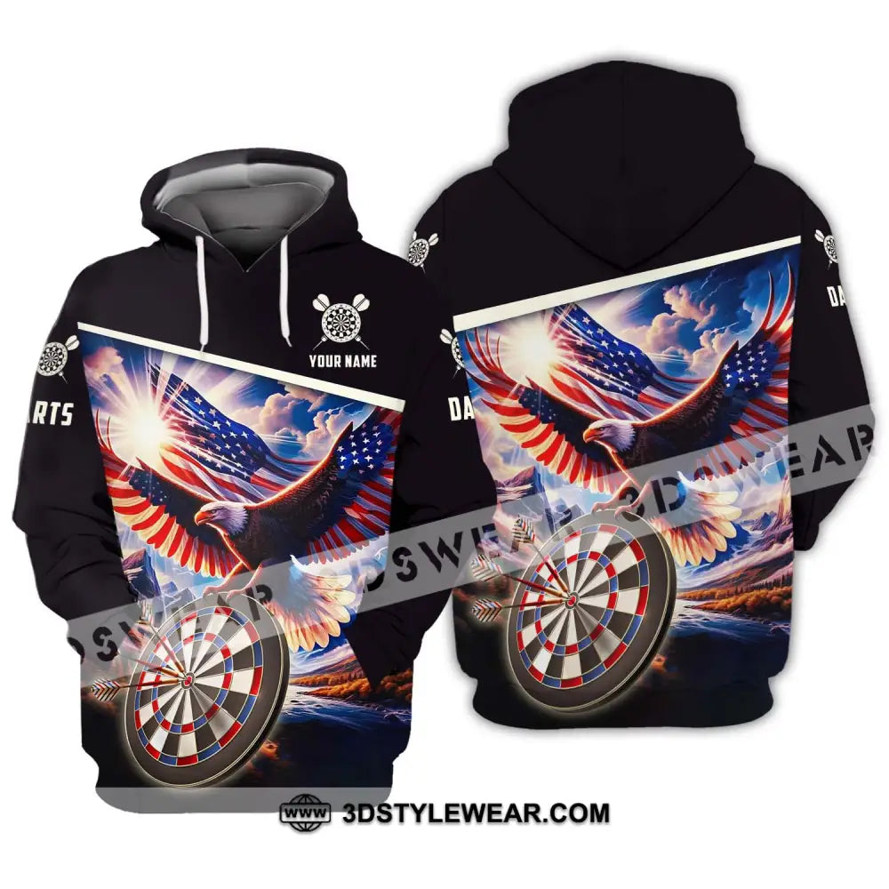 Unisex Shirt - Custom Name And Team Sport American Eagle Darts Hoodie / S T-Shirt